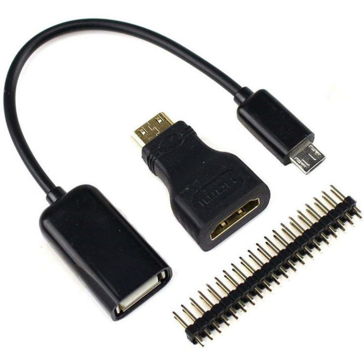 Kit 7 in 1 Case per Raspberry Pi Zero & W + Set di cavi HDMI e GPIO