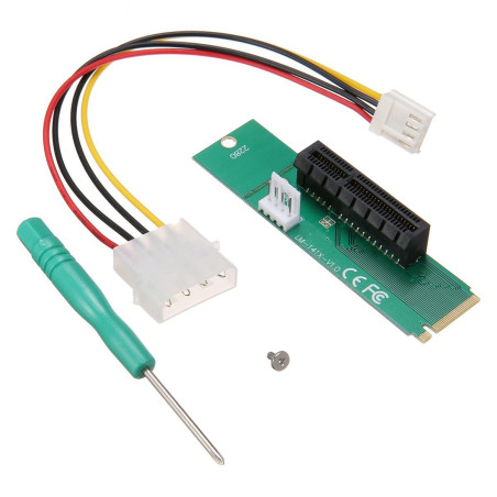 M2 to PCI-E x4 Adattatore Alimentatore Molex 4pin per Riser Extender GPU o altro