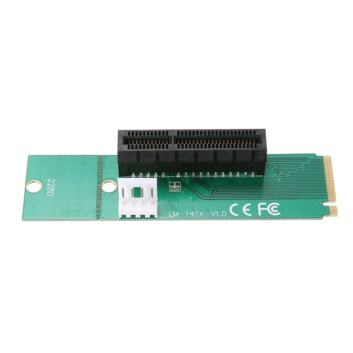 M2 to PCI-E x4 Adattatore Alimentatore Molex 4pin per Riser Extender GPU o altro