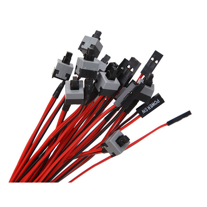 Pulsante PC Power Button Reset Cavo 50cm connettore 2 Pin