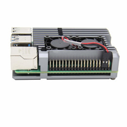 Armor Case per Raspberry Pi4 con 2 Ventole - Custodia in Alluminio Dual Fan per Raffreddamento