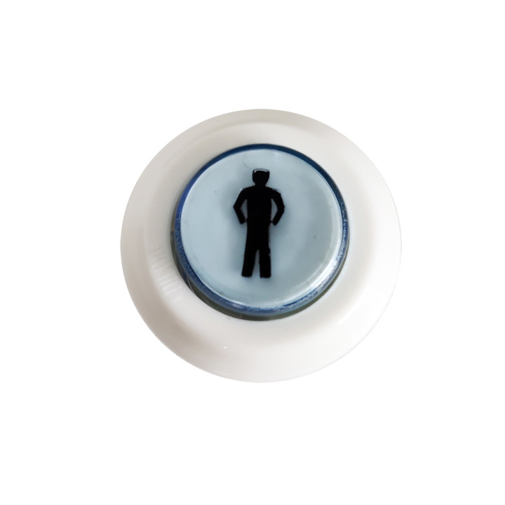 MOD.07/C.V2 Edierre Pulsante effetto Vetro - Stampato Logo Player 1 o 2