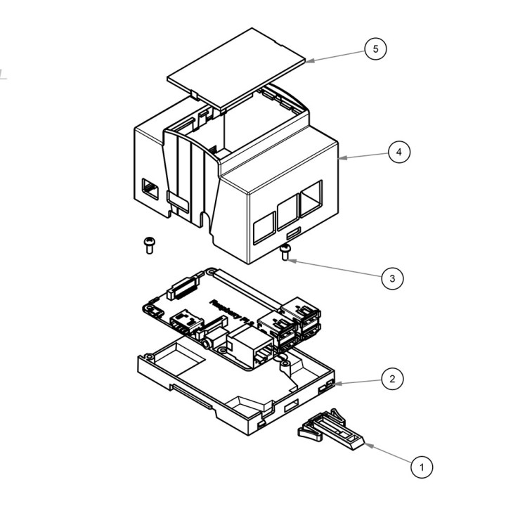 Modular Case for Raspberry Pi3 on DIN Rail + Heatsink