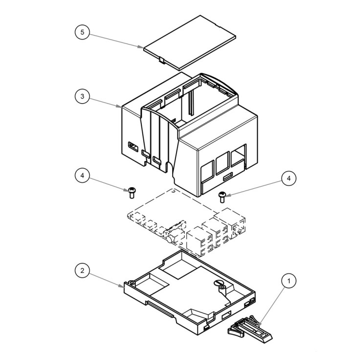 Modular Case for Raspberry PI4 on DIN Rail + Heatsink